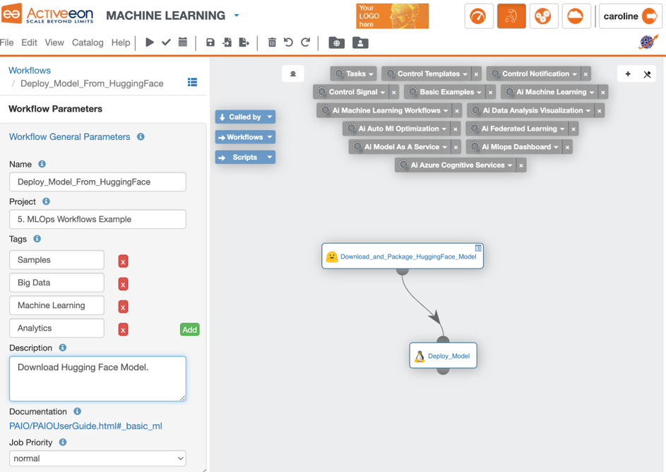 Model deployment from Hugging Face with ProActive