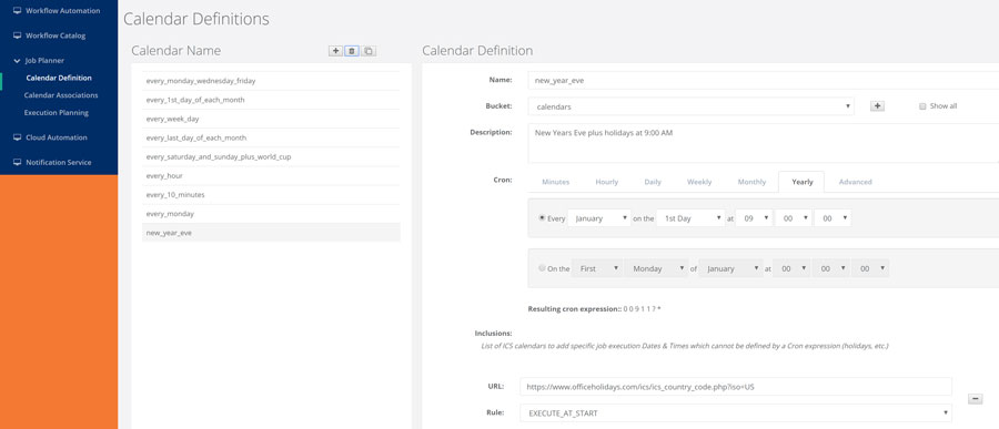 calendar time-based scheduling