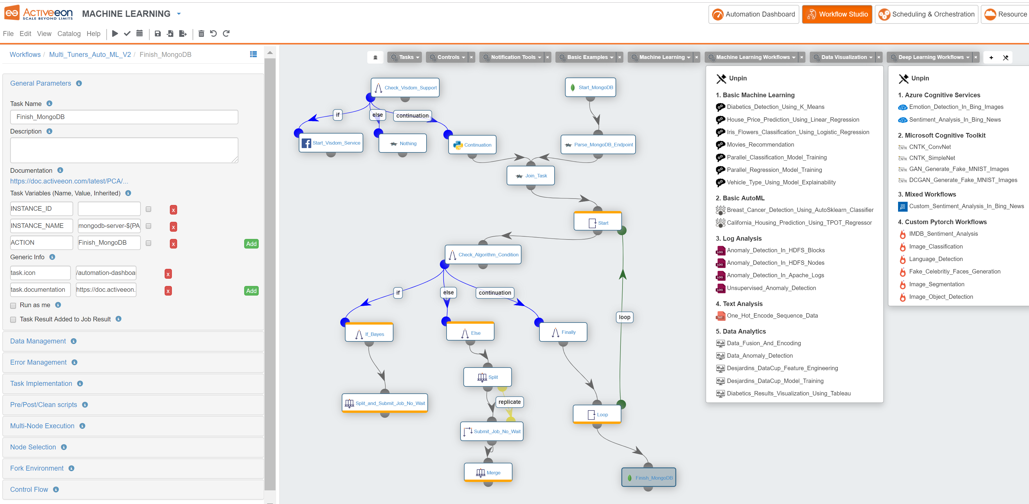 ActiveEon ProActive Auto ML tuning algorithm extensible workflow