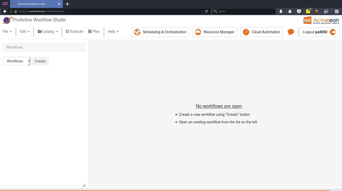 ProActive Workflow Studio