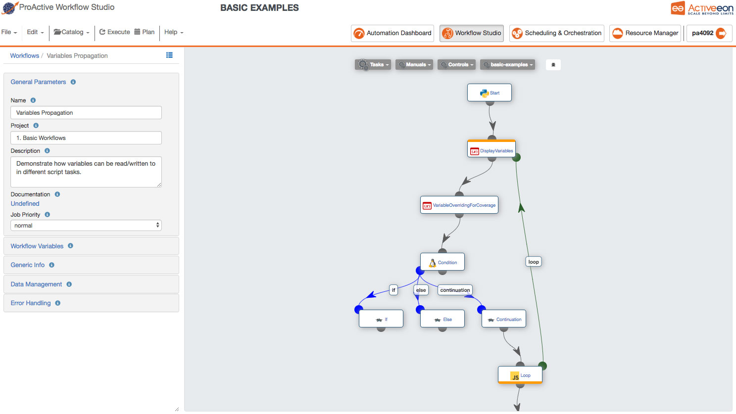 Screenshot Studio ProActive Workflows and Scheduling