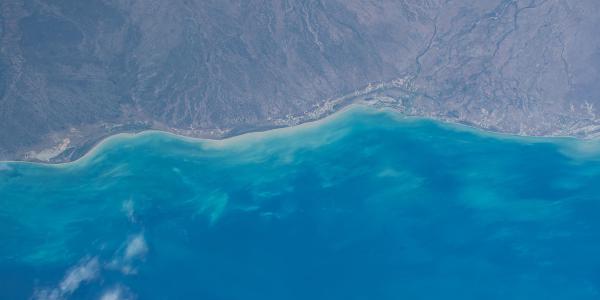 Satellite photo of a coast